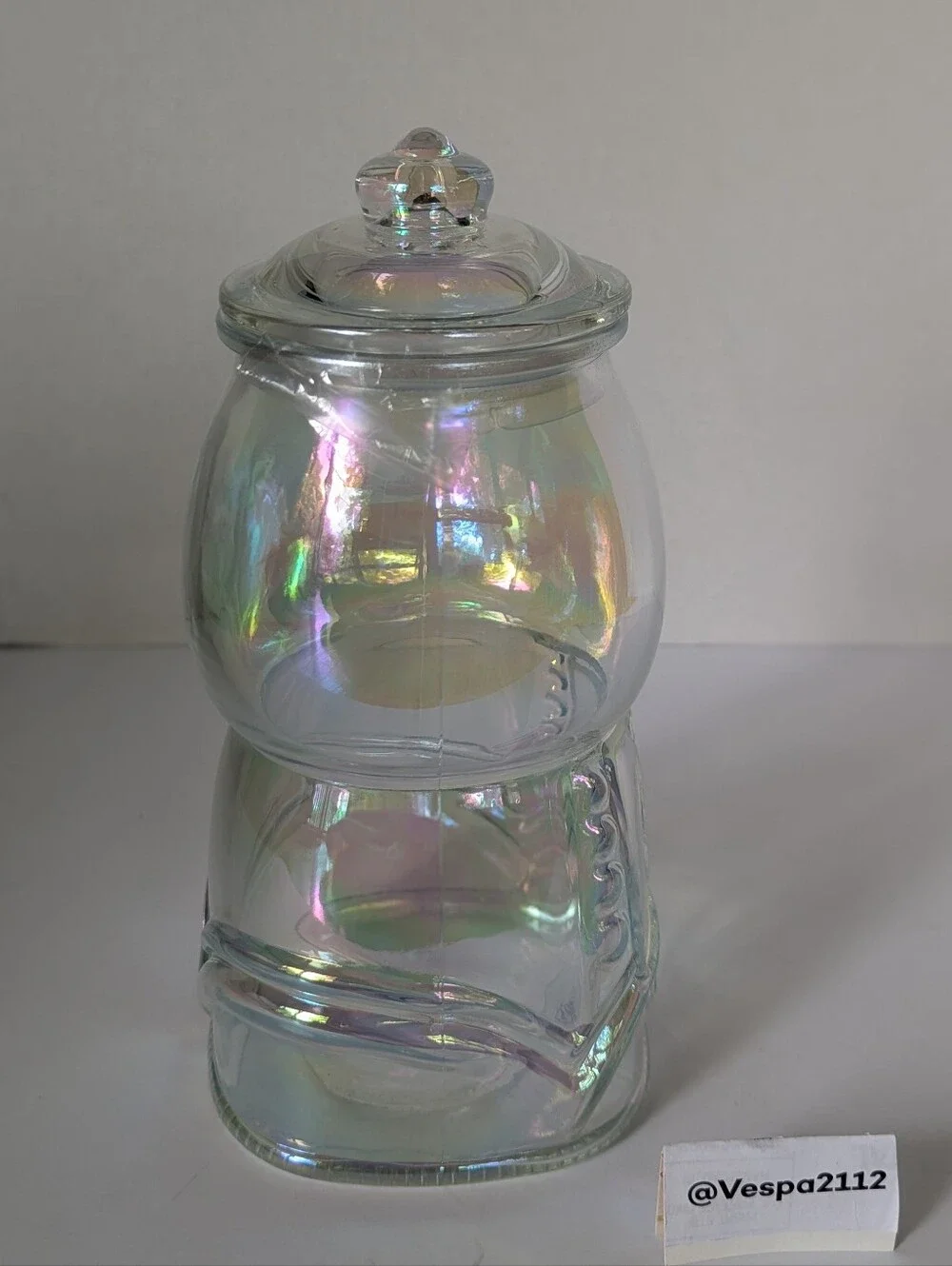 Target Bullseye Playground Summer Gumball Machine Iridescent Glass Candy Jar